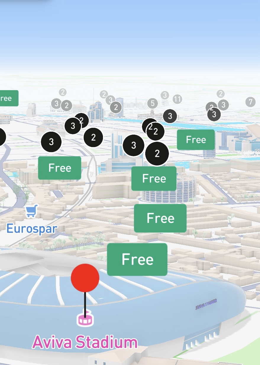 Map with parking spots